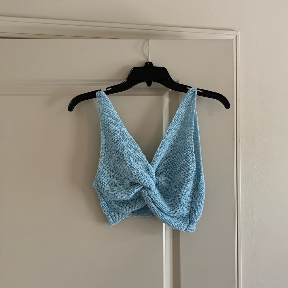 Blue Knit Tank Top